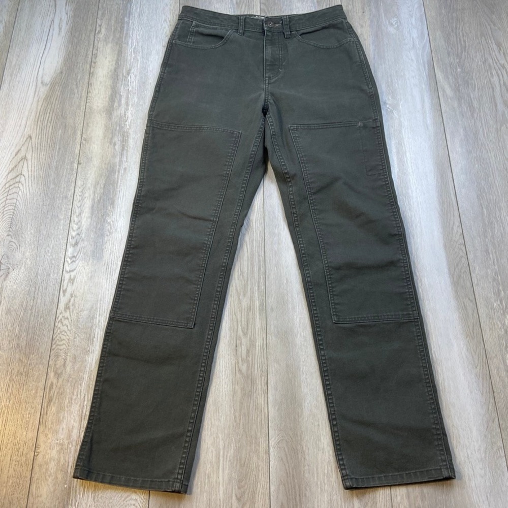 REI Co-op Trailsmith Pants Mens 30x32 Green Double Knee Work Canvas Hiking Men